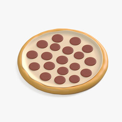 3d illustration of Pizza icon