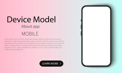 Phone mockup with splash on a white background. Model of a modern communication device. Template for website ui design. Vector illustration	