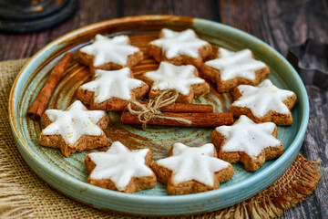 Christmas gingerbread cookies with cinnamon