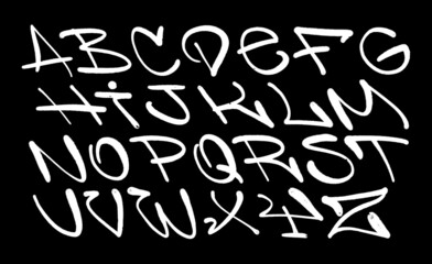 graffiti alphabet. Spray paint effect letters