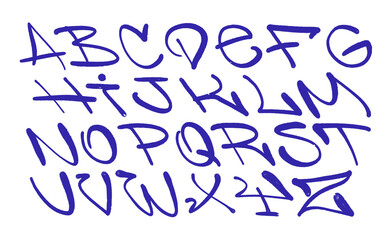 graffiti alphabet. Spray paint effect letters