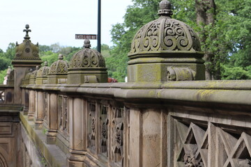 Fototapeta premium Cement Bridge Side in Central Park NYC