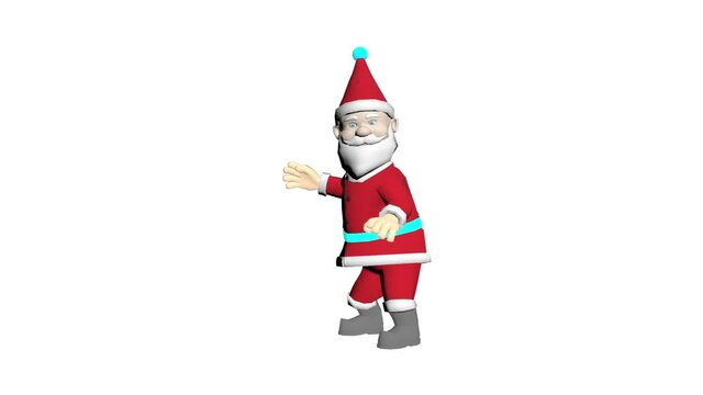 Santa Claus 3D animation. Merry Christmas cartoon animation. 