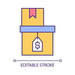 Black friday shopping RGB color icon. Keeping goods sold in stock. Sales event. Dropshipping business. Warehouses products. Isolated vector illustration. Simple filled line drawing. Editable stroke