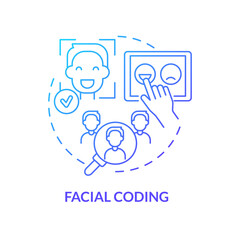 Face recognition concept icon. Customer emotional response detection. Facial analysis. Artificial intelligence technology abstract idea thin line illustration. Vector isolated outline color drawing