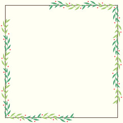 Merry Christmas wallpaper. free space for text. Holly leaf frame.  Christmas frame wallpaper.