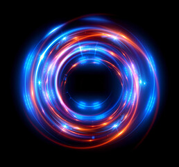 Vivid abstract background. Beautiful swirl trail effect frame.  .Mystical portal. Bright sphere lens. Rotating lines. Glow ring. .Magic  ball. Led spiral. Glint lines. Focus place. Illusory flash.