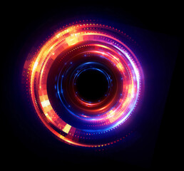 Vivid abstract background. Beautiful swirl trail effect frame.  .Mystical portal. Bright sphere lens. Rotating lines. Glow ring. .Magic  ball. Led spiral. Glint lines. Focus place. Illusory flash.