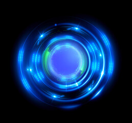 Vivid abstract background. Beautiful swirl trail effect frame.  .Mystical portal. Bright sphere lens. Rotating lines. Glow ring. .Magic  ball. Led spiral. Glint lines. Focus place. Illusory flash.