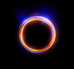Vivid abstract background. Beautiful swirl trail effect frame.  .Mystical portal. Bright sphere lens. Rotating lines. Glow ring. .Magic  ball. Led spiral. Glint lines. Focus place. Illusory flash.