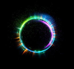 Vivid abstract background. Beautiful swirl trail effect frame.  .Mystical portal. Bright sphere lens. Rotating lines. Glow ring. .Magic  ball. Led spiral. Glint lines. Focus place. Illusory flash.