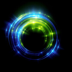 Vivid abstract background. Beautiful swirl trail effect frame.  .Mystical portal. Bright sphere lens. Rotating lines. Glow ring. .Magic  ball. Led spiral. Glint lines. Focus place. Illusory flash.