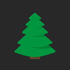 vector green christmas tree. beautiful spruce. new year theme