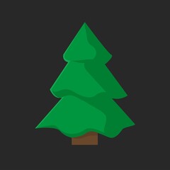 vector green christmas tree. beautiful spruce. new year theme