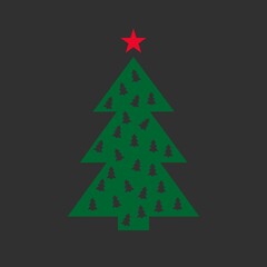 vector green christmas tree. beautiful spruce. new year theme