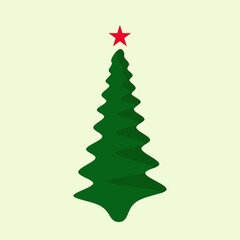 vector green christmas tree. beautiful spruce. new year theme