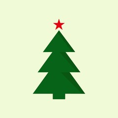 vector green christmas tree. beautiful spruce. new year theme
