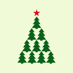vector green christmas tree. beautiful spruce. new year theme