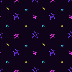 Fototapeta na wymiar Stars pattern seamless background. multicolored graffiti stars