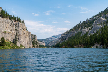 Missouri River near Helena, MT on a cloudy summer day - Gates of the Mountains Wilderness Area - Helena-Lewis and Clark National Forest