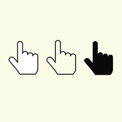 Fototapeta premium set of 3 pointers. human hand cursor icons. forefinger