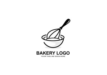 Bakery simple flat logo vector illustration