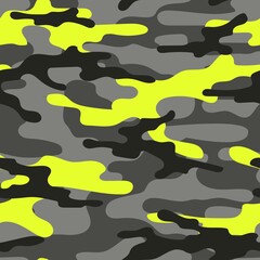 Yellow modern military vector camouflage print, seamless pattern for clothing headband or print. camouflage from pols			