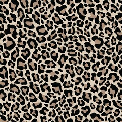 vector print leopard. seamless print of leopard skin. pattern of animal skins for clothing or print. feline family  - obrazy, fototapety, plakaty