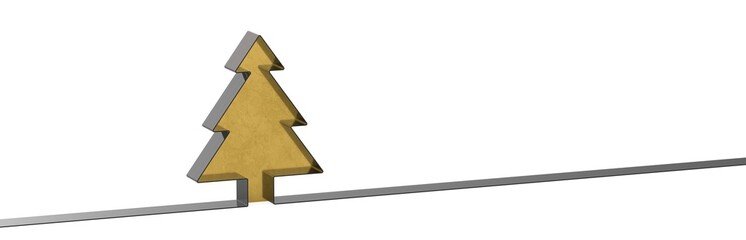 abstract christmas tree ribbon ball 3d rendering