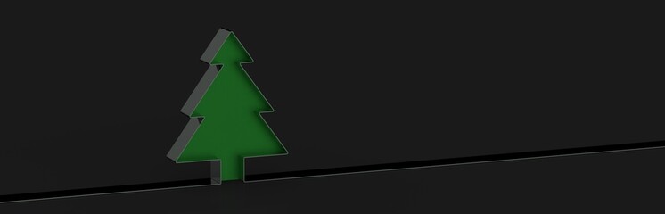 abstract christmas tree ribbon ball 3d rendering