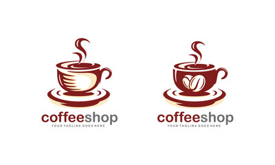 Coffee shop logo design vector illustration