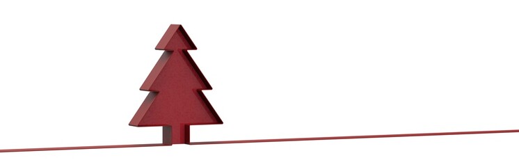 abstract christmas tree ribbon ball 3d rendering