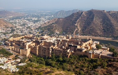 Amber fort and palace near Jaipur town Rajasthan India