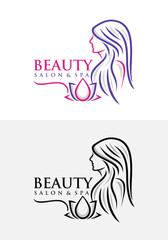 Beauty salon logo set vector illustration
