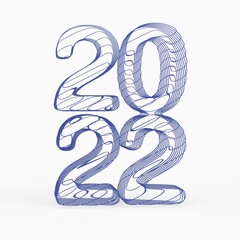 year 2022 in numbers 3d modern