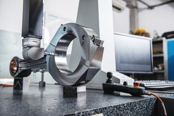 Metal machine tools industry. CNC turning machine high-speed cutting is operation