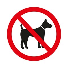 dog walking is prohibited. dogs are not allowed. vector prohibition sign