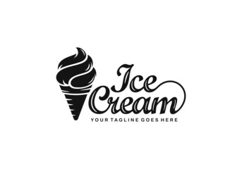 Ice cream logo design vector illustration
