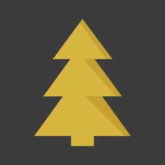 Fototapeta premium golden tree. golden spruce icon. new year theme.