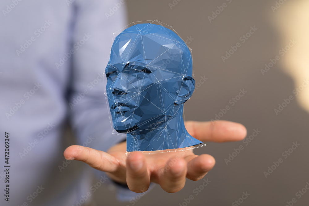 Poster Artificial intelligence concept. Virtual technology web background