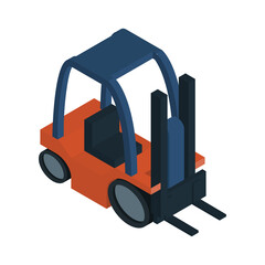 Warehouse Forklift Isometric Composition