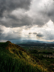 Fototapeta na wymiar clouds over the hills