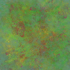 Red grunge on the green background, dirty surface pattern background, art texture illustration art design decoration