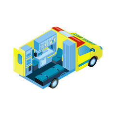 Inside Ambulance Car Composition © Macrovector