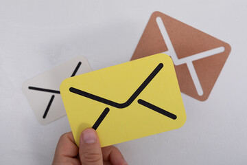 express envelope and parcel abstract technology background. Business quantum internet network...