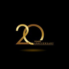 20th anniversary logotype. Golden anniversary celebration emblem design for booklet, leaflet, magazine, brochure poster, web, invitation or greeting card. Vector illustrations. EPS 10