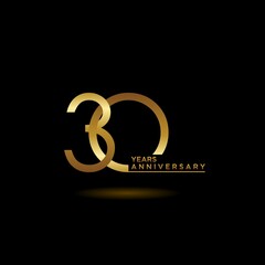 30th anniversary logotype. Golden anniversary celebration emblem design for booklet, leaflet, magazine, brochure poster, web, invitation or greeting card. Vector illustrations. EPS 10