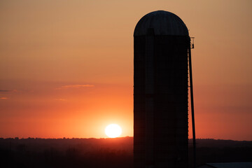 Sunset with silo © Timothy