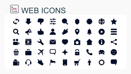 A set of flat vector web icons. Editable, isolated.