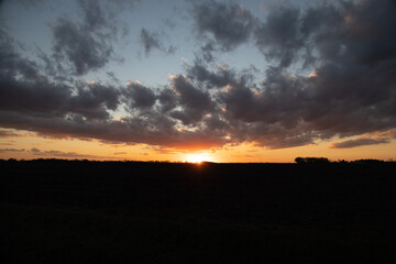 Sunset in the Midwest plains